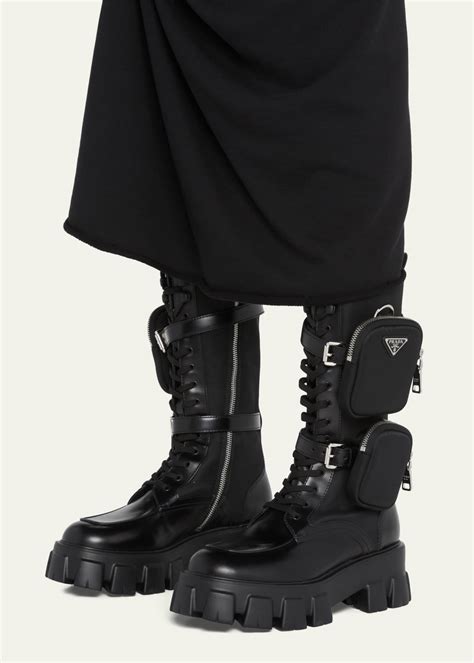 how do prada monolith boots run|Prada monolith boots men's.